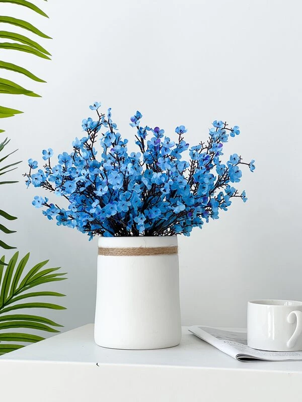 Cherry Blossoms Artificial Flowers Baby's Breath Gypsophila Fake Flowers DIY Wedding Decoration Home Bouquet Faux Flowers Branch,Fake Plants,Fall Decor,Room,Desk,Garden Decor,Room Decoration Stuff Blue