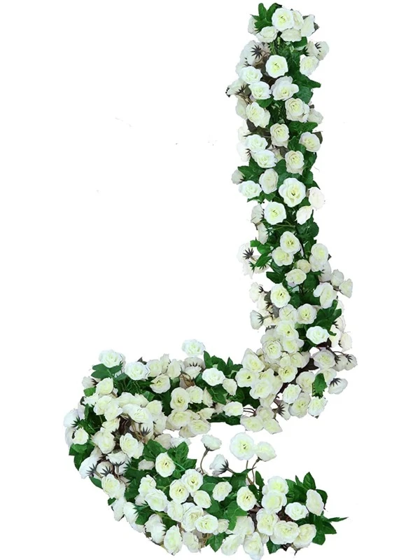 1PC 69 Head Silk Cloth Plastic Artificial Rose Vine Wedding Decoration Home Bedroom Dining Room Decoration Outdoor Garden Decoration Vine Valentine'S Day Decoration New Year'S Birthday Party Background Decoration Materials Multicolor