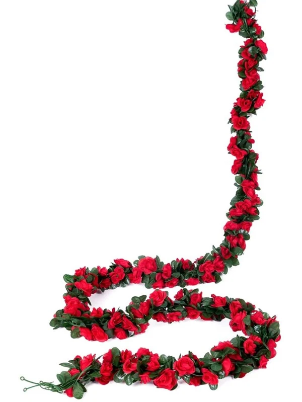 1PC Artificial Flowers Rose Vine Wedding Site Decoration Home Bedroom, Living Room, Bathroom Wall Hanging Decoration Materials Outdoor Garden School Birthday Party Supplies Valentine'S Day Decoration New Year Multicolor