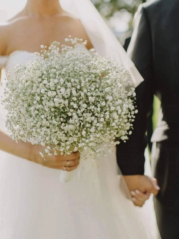 5 Stems Artificial Gypsophila, Bridal Bouquet, Baby Breath/Silk Fake Flowers, Real Touch Flowers For Wedding Party Decorations, Christmas, DIY Home Garden Office Multicolor