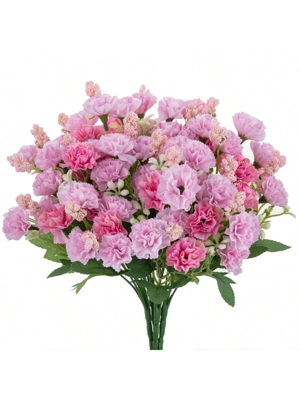 1PC Artificial Hydrangea Flowers Silk Carnation Bouquets Fake Bulbous Chrysanthemum For Autumn Decorations Wedding Vase For Home Dining Room Bedroom Decorations, Festival Birthday Party Accessories, Outdoor Garden Decorations Pink