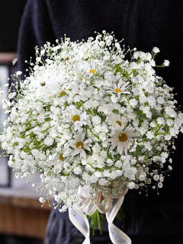White Flowers Artificial 20" Babys Breath Fake Flowers Bulk - Gypsophila Bouquets Real Touch Faux Flowers For Wedding Floral Arrangement Party Home Decoration Multicolor